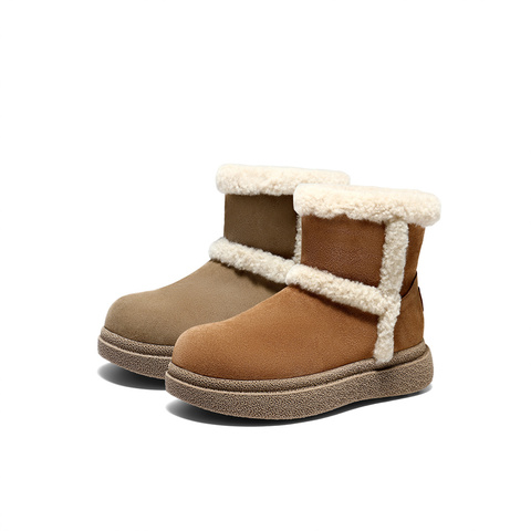 森达雪地靴女2025冬新商场同款保暖东北短靴棉鞋XVN01DD5