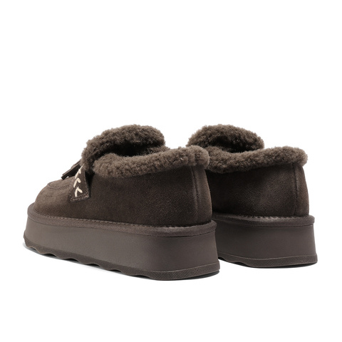 森达毛毛鞋女2025冬新保暖毛绒户外厚底流苏雪地鞋ZTI54DA5