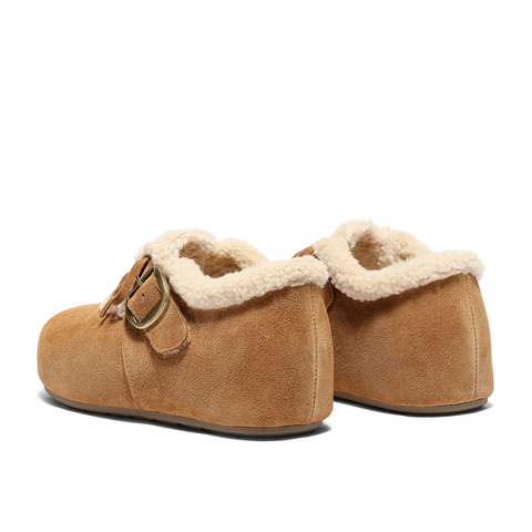 森达毛毛鞋女2025冬新毛绒户外保暖休闲勃肯鞋ZTI77DM5