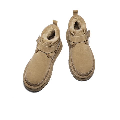 森达雪地靴男2025冬新商场同款户外保暖毛绒休闲短靴DB001DD5