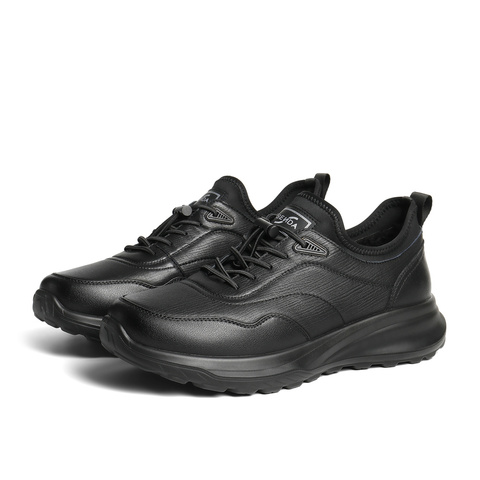 森达健步鞋男2025冬新商场同款毛绒保暖厚底休闲鞋2DT01DM5