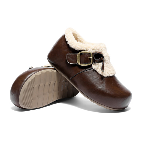 森达毛毛鞋女2025冬新毛绒户外保暖休闲勃肯鞋ZTI77DM5