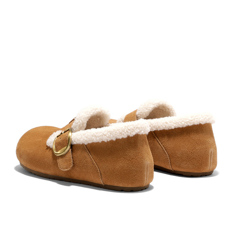 森达毛毛鞋女2025冬新毛绒保暖内增高休闲勃肯鞋WP050DA5