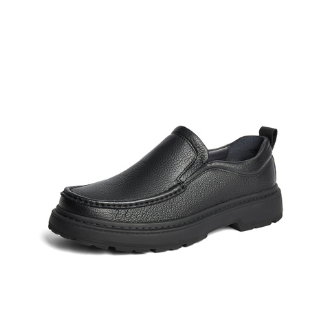 森达休闲皮鞋男2025冬新简约一脚蹬软面休闲鞋1TF02DM5