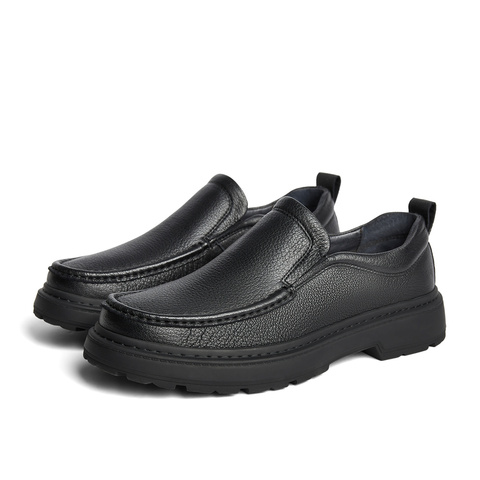 森达休闲皮鞋男2025冬新简约一脚蹬软面休闲鞋1TF02DM5