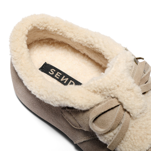 森达毛毛鞋女2025冬新毛绒户外保暖休闲勃肯鞋ZTI77DM5