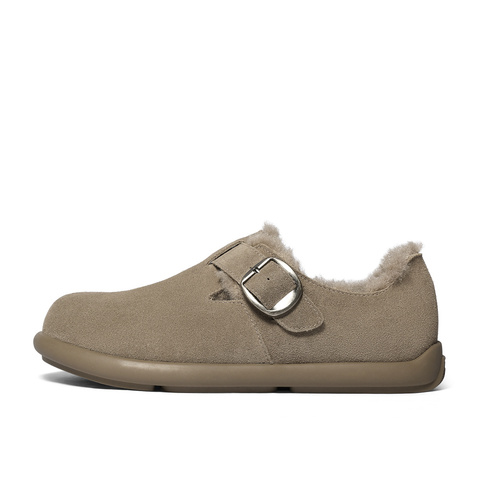 森达勃肯鞋男2025冬新舒适毛绒保暖平底户外休闲鞋VD015DM5