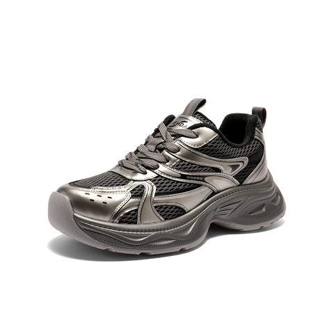 森达老爹鞋女2026春新商场同款拼接运动厚底休闲鞋XWM01AM6