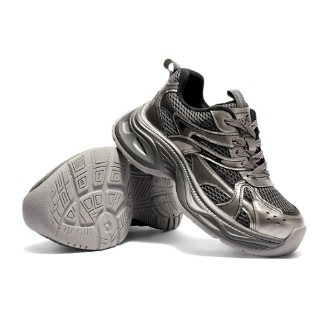 森达老爹鞋女2026春新商场同款拼接运动厚底休闲鞋XWM01AM6