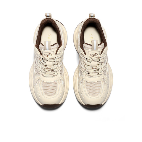 森达老爹鞋女2026春新商场同款拼接运动厚底休闲鞋XWM01AM6