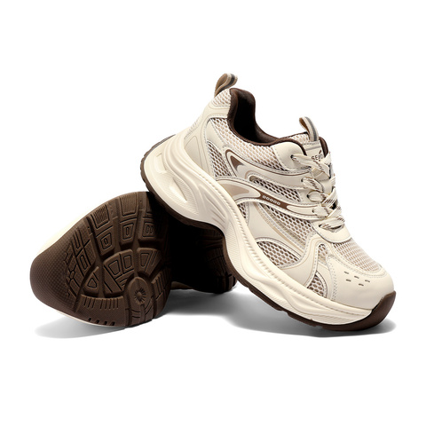 森达老爹鞋女2026春新商场同款拼接运动厚底休闲鞋XWM01AM6