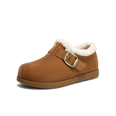 森达毛毛鞋女2025冬新商场同款毛绒保暖舒适休闲鞋XWN01AM6