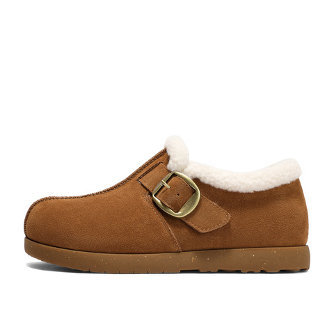 森达毛毛鞋女2025冬新商场同款毛绒保暖舒适休闲鞋XWN01AM6