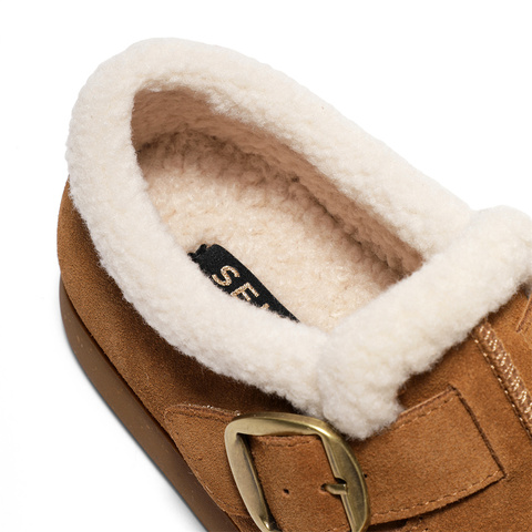 森达毛毛鞋女2025冬新商场同款毛绒保暖舒适休闲鞋XWN01AM6