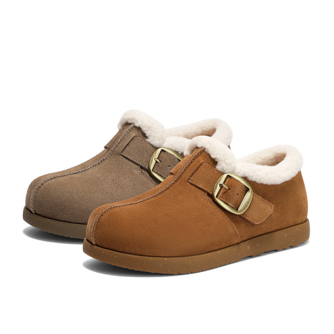 森达毛毛鞋女2025冬新商场同款毛绒保暖舒适休闲鞋XWN01AM6