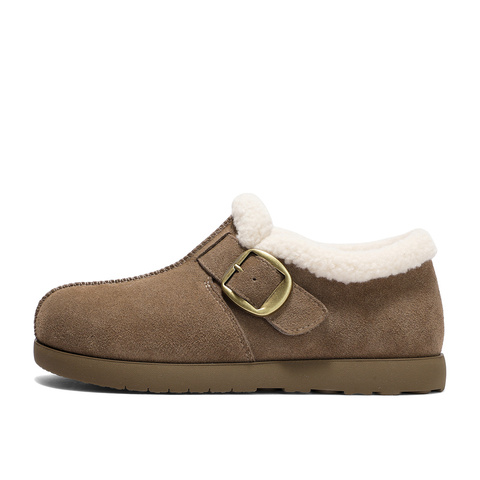 森达毛毛鞋女2025冬新商场同款毛绒保暖舒适休闲鞋XWN01AM6