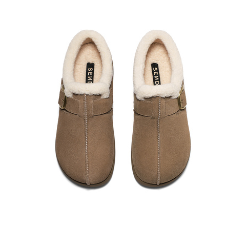 森达毛毛鞋女2025冬新商场同款毛绒保暖舒适休闲鞋XWN01AM6