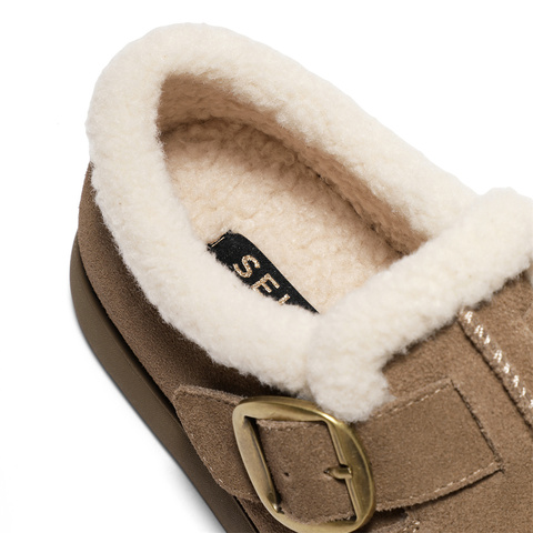 森达毛毛鞋女2025冬新商场同款毛绒保暖舒适休闲鞋XWN01AM6