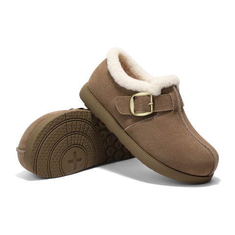 森达毛毛鞋女2025冬新商场同款毛绒保暖舒适休闲鞋XWN01AM6