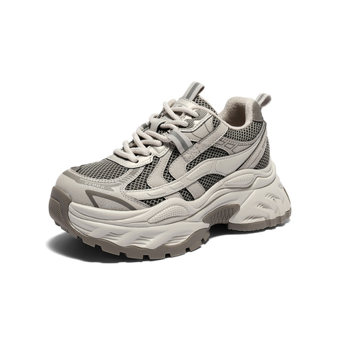 森达老爹鞋女2026春新商场同款网面厚底休闲运动鞋XWX01AM6