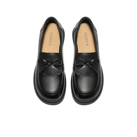 森达乐福鞋女2026春新款学院风蝴蝶结休闲单鞋WP063AA6