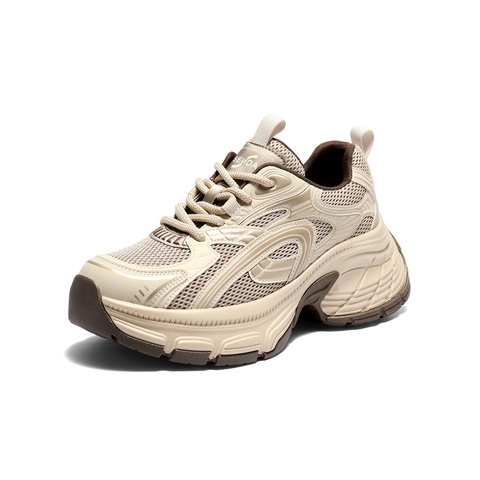 森达老爹鞋女2026春新商场同款时尚网面厚底休闲鞋XWV01AM6