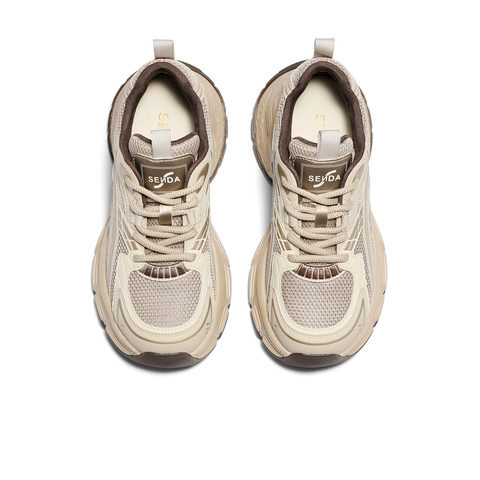 森达老爹鞋女2026春新商场同款时尚网面厚底休闲鞋XWV01AM6