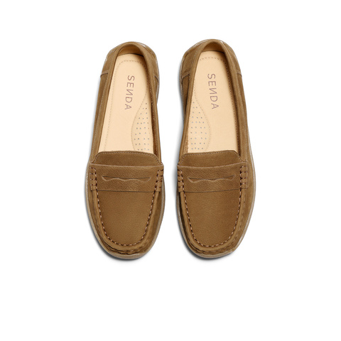 森达乐福鞋女2026春新商场同款一脚蹬休闲豆豆鞋XWW01AA6