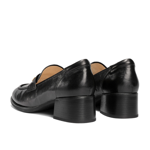 森达乐福鞋女2026春新商场同款抓纹羊皮粗跟职场单鞋XWK01AA6