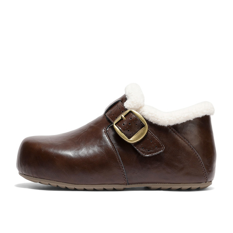 森达毛毛鞋女2026春新毛绒保暖一脚蹬内增高勃肯鞋XXR01AM6