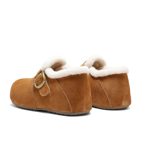 森达毛毛鞋女2026春新毛绒保暖一脚蹬内增高勃肯鞋XXR01AM6