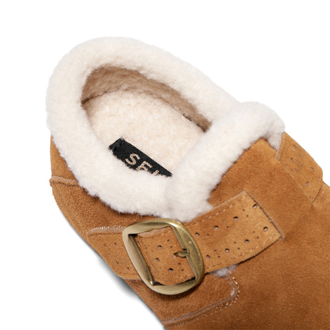 森达毛毛鞋女2026春新毛绒保暖一脚蹬内增高勃肯鞋XXR01AM6