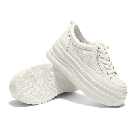 森达小白鞋女2026春新商场同款简约松糕厚底休闲鞋XWU01AM6