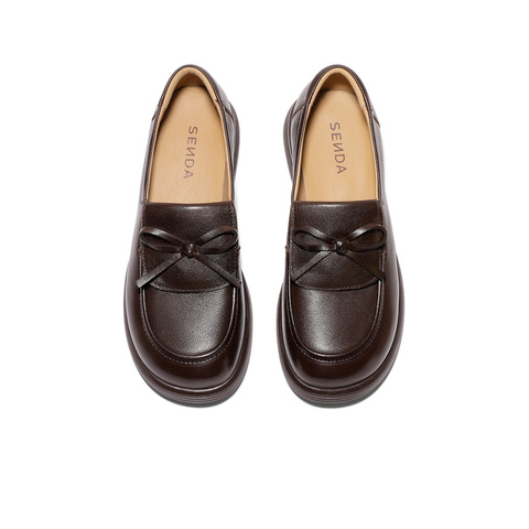 森达乐福鞋女2026春新款学院风蝴蝶结休闲单鞋WP063AA6