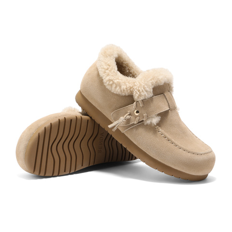 森达勃肯鞋女2026春季新款毛绒保暖舒适休闲毛毛鞋ZTK16AM6