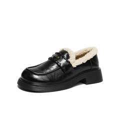 森达乐福鞋女2026春季新款毛绒保暖舒适单鞋WP069AA6