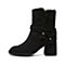 SKAP/圣伽步冬季新款商场同款高跟女鞋绒面套筒短靴女靴10913641