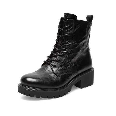 SKAP圣伽步2021冬季新款商场同款牛皮革复古马丁靴女短靴AAH02DD1
