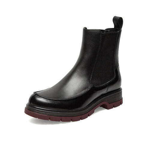 SKAP圣伽步2021冬季新款商场同款牛皮革切尔西靴女短靴AAJ01DD1