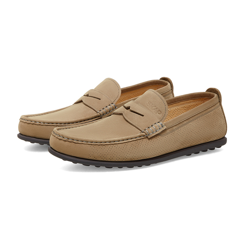 SKAP圣伽步商场同款透气平跟豆豆鞋男休闲皮鞋A3Q04AA3