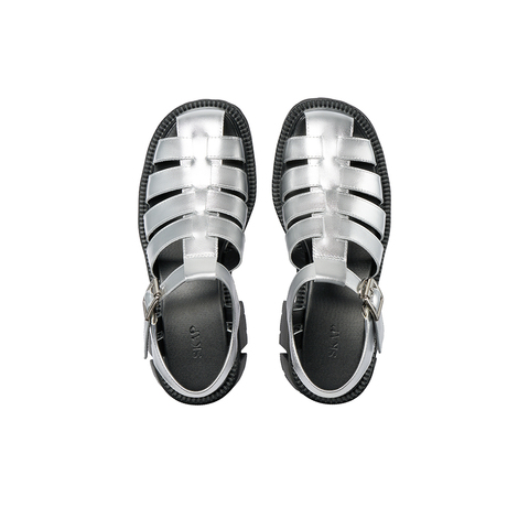 SKAP圣伽步2023夏季新款时尚高跟镂空包头罗马鞋女凉鞋ACX01BL3