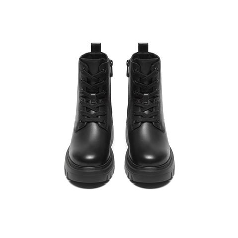 SKAP圣伽步2024冬季新款时尚短筒真皮轻质牛皮革女士短靴AFH10DD4