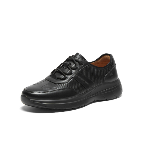 SKAP圣伽步2024秋季新款商场同款舒适系带牛皮革男休闲鞋A5J12CM4