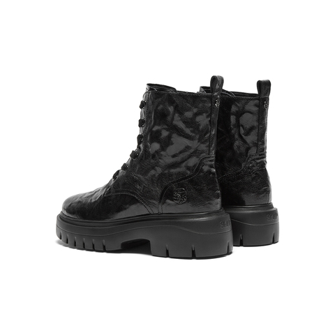 SKAP圣伽步2024冬季新款时尚短筒真皮轻质牛皮革女士短靴AFH10DD4