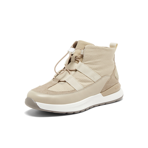 SKAP圣伽步女鞋2024冬季新款简约系带厚底休闲靴女款低靴