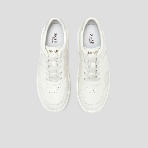 SKAP圣伽步男鞋2024秋季新款板鞋厚底系带简约舒适男款运动休闲鞋
