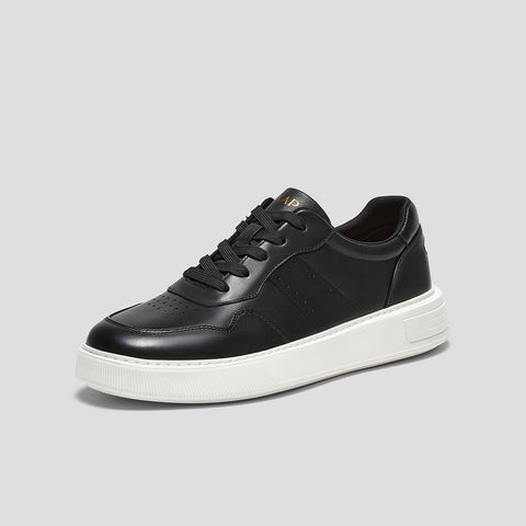 SKAP圣伽步男鞋2024秋季新款板鞋厚底系带简约舒适男款运动休闲鞋