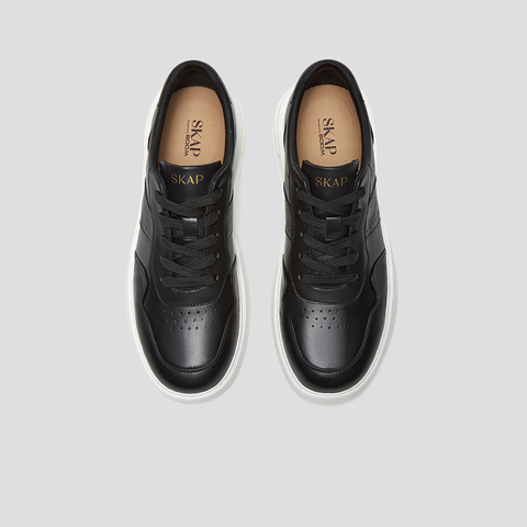 SKAP圣伽步男鞋2024秋季新款板鞋厚底系带简约舒适男款运动休闲鞋