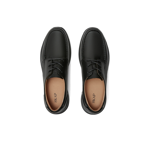 SKAP圣伽步男鞋2024秋季新款简约系带舒适轻质商务休闲男士皮鞋