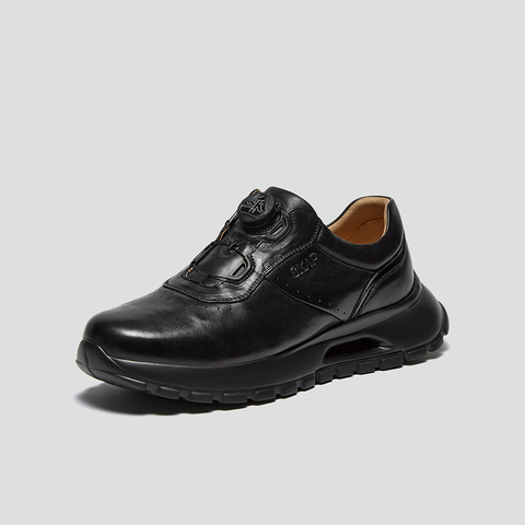 SKAP圣伽步男鞋2024秋季新款运动户外厚底旋扣舒适纯色男款休闲鞋